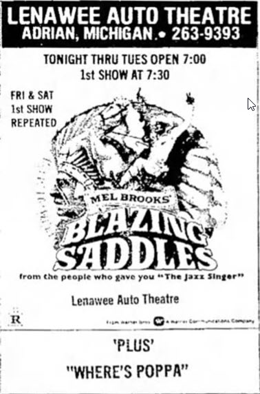 Lenawee Drive-In Theatre - March 27 1976 Ad